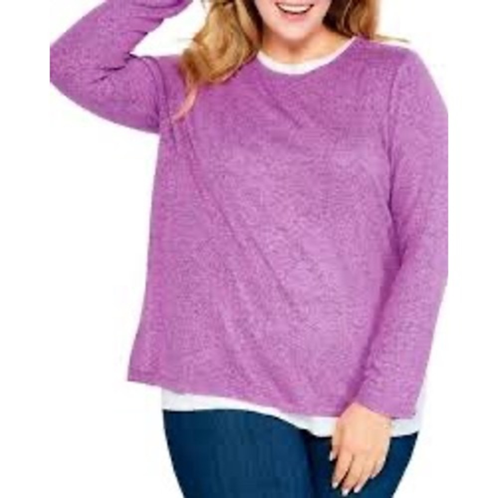 NIC+ZOE Sweet Dreams Layered Top Womens M Knit Long Sleeve Sweater Shirt Staple